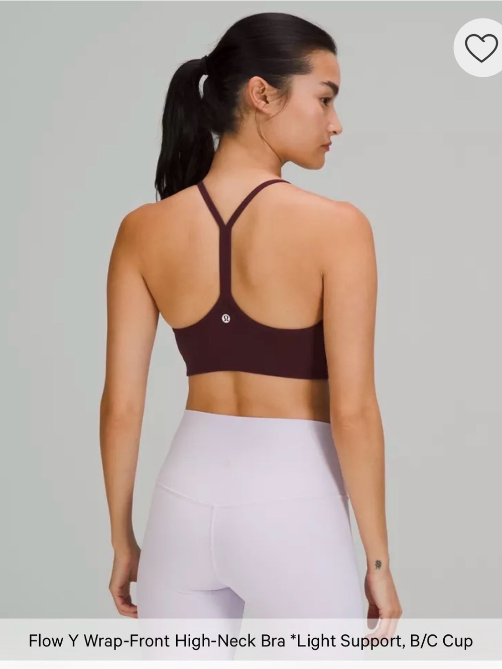 Lululemon Flow Y Wrap-Front High-Neck Bra NWT Wine Berry Sizes 6 & 8 Rare - Picture 7 of 12